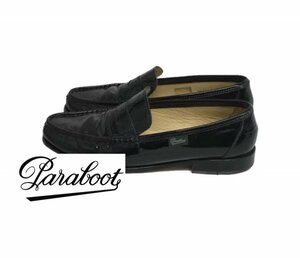 TK 価格4.5万位 お洒落!! Paraboot パラブーツ VIGNON エナメルコインローファーシューズ ヴィニョン 黒 ブラック