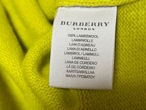 Burberry 高級ラムウール ニットセーター Lサイズ クールネック イエローグリーン系　バーバリー ロンドン_画像3