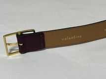 【送料無料】イタリア製 VALENTINO/ヴァレンチノ　本革レザー　ベルト Vゴールド金具12個飾り　ボルドーカラー　バーガンディー_画像10