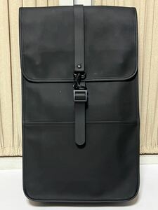 【美品】北欧 デンマークブランド レインズ バックパック リュック Backpack RAINS 防水、撥水 ミニマム 黒