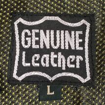 即決★GENUINE Leather★Lサイズ レザーライダースジャケット ジュニュイン メンズ ダブル 本革 ハードパッド 皮 ツーリング ライディング_画像6