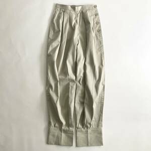 54j8 ISSEY MIYAKE 一筆タグ イッセイミヤケ 2タックパンツ サイズM W62cm ベージュ レディース ボトムス 日本製 pant コットン ワーク