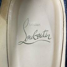 5jl22 イタリア製☆ Christian Louboutin クリスチャンルブタン ヒール ストラップ パンプス パテントレザー 37 1/2 24.5cm相当 レディース_画像6