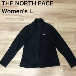 【送料無料】THE NORTH FACE 薄手ジップアップフリースジャケット黒　レディースLサイズ　ザノースフェイス