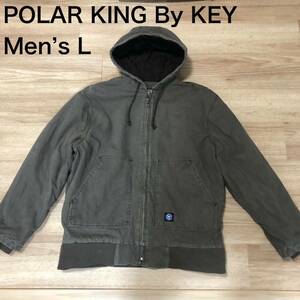 【送料無料】POLAR KING By KEY フーディアウタージャケット　カーキグレー　メンズLサイズ