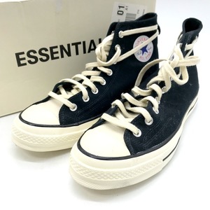 CONVERSE FEAR OF GOD ESSENTIALS CHUCK 70 HI BLACK WHITE コラボ スニーカー メンズ 29.0 ブラック系 コンバース 靴 B3055◆