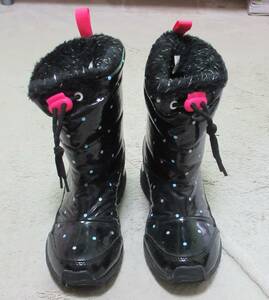 Красота Moonstar в 20 см. Снежные сапоги Black Dot Snow Snow Waters Women's Kids's Kids Pink