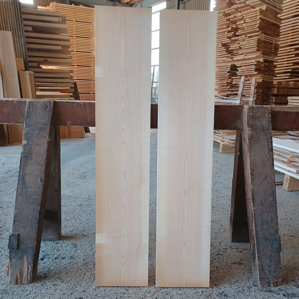 B-1408【100.6×20/20.5×2cm】 国産ひのき 　板 　2枚セット　テーブル 　まな板　 看板 　一枚板　 桧　 檜　無垢材　 DIY