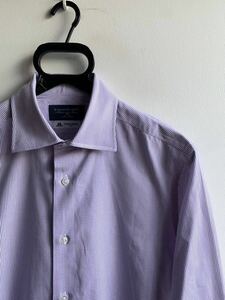 【美品】Maker's Shirt 鎌倉 シャツ メンズ Mサイズ チェック 白×パープル THOMAS MASON コットン100% 日本製 鎌倉シャツ