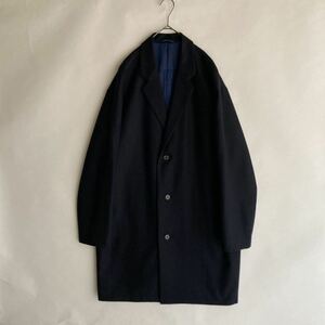 【美品】MARKAWARE MINIMALIST CHESTERFIELD COAT 日本製 マーカウェア チェスターコート ウール ゆったりめ ネイビー size 3 sk