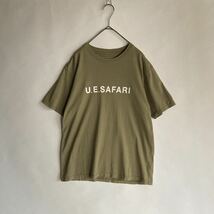 uniform experiment 日本製 ユニフォームエクスペリメント ソフ クルーネック プリント Tシャツ 半袖 カーキ 薄手 size 2_画像1