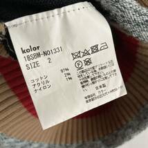 kolor BEACON 日本製 カラービーコン ハイゲージ ドッキング コットンニット クルーネック 切り替え デザイナーズ 黒系 size 2 sk_画像10