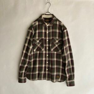 NEIGHBORHOOD CABELLA / C-SHIRT LS 日本製 ネイバーフッド ヘヴィーネル チェック シャツ ネルシャツ 肉厚 ルード オリーブ系 size L sk