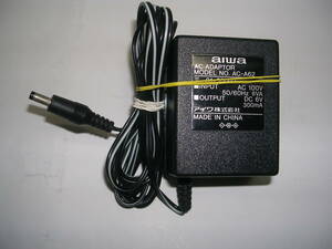 ◆◆ACアダプター◎62【aiwa AC-A62 OUT.6v=300mA】良い状態の中古品！