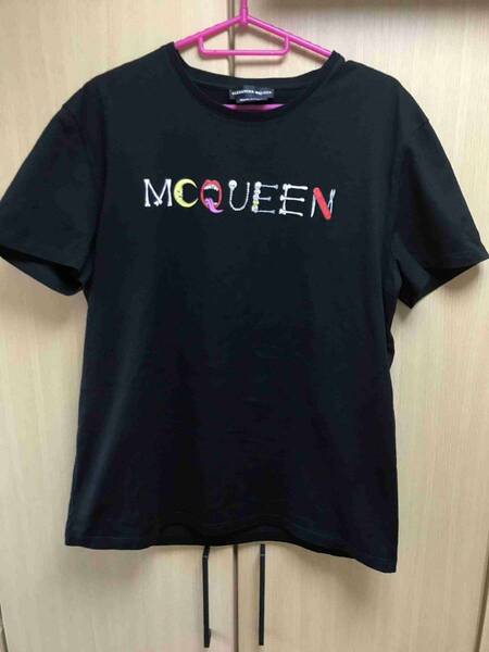 正規 18SS ALEXANDER McQUEEN アレキサンダー マックイーン スカル ボーン ロゴ Tシャツ カットソー 黒 XL 463984 QKZ3B