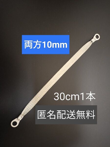 マフラーアース 端子サイズ両方10mm 30cm1本 アーシング