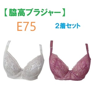 【２着セット】 E75・脇高ブラジャー（ワイヤー入り）　補正下着　新品