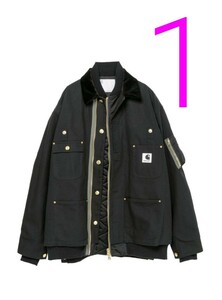 Sacai　Carhartt WIP Canvas MA-1 Jacket　サイズ1 BLACK サカイ　カーハート 