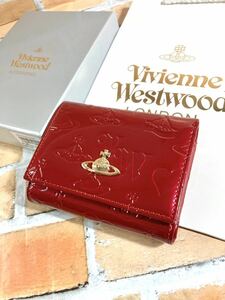 [送料無料]Vivienne Westwood ヴィヴィアンウエストウッド 13vv110三つ折り財布 エナメル レッド