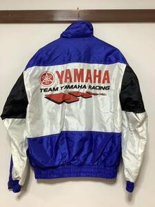 そ1249 YAMAHA RACING ヤマハレーシング ナイロンジャケット L ブルー/ホワイト/ブラック 裏メッシュ オールド