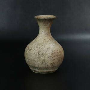  старый керамика / старый . времена неглазурованная керамика бутылочка для сакэ <230914018>