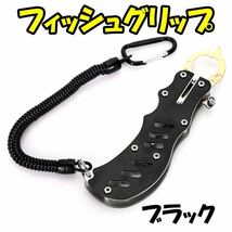 フィッシュグリップ 釣り フィッシングプライヤー フィッシュキャッチャー 魚掴み グリップ コンパクト ステンレス 釣り具 カラビナ付き_画像1