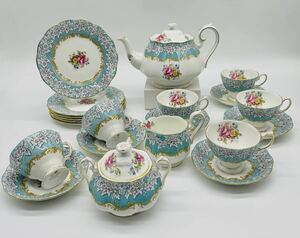 【い-10-43】美品ROYAL ALBERT 食器 21点 まとめ カップ&ソーサー 花柄 金彩 薔薇 シュガーポット ミルクポット ロイヤルアルバート 中古品