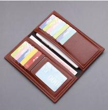 メンズ長財布①　カードケース　ブラウン　ウォレット　ビジネス　シンプル　薄型　二つ折り　新品 _画像3