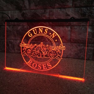 No.NE91R 送料無料 GUNS N' ROSES　ガンズ・アンド・ローゼズ LED ネオン 看板 ランプ ライト 照明 インテリア ディスプレイ 雑貨 店舗