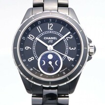 シャネル CHANEL J12 ファーズ ドゥ リュヌ H3406 ブラック文字盤 新品 腕時計 メンズ_画像1