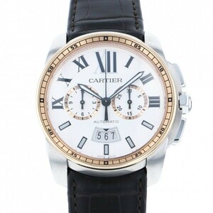  Cartier Cartier Carib rudu chronograph W7100043 silver face unused wristwatch men's 