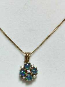 AVON エイボン ヴィンテージ ネックレス necklace vintage ゴールドカラー オパールとラインストーン キラキラ 長さ約4４cm