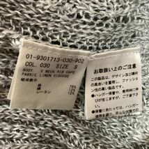 LA8347 19年製 セオリー 透かし編みチュニックニット グレー ノースリーブ ミックスカラー 麻生地リネン 絹シルク混 プルオーバー S_画像7