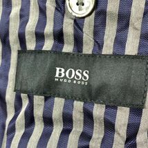 LA8589 ヒューゴボス セットアップ スーツ 濃紺ダークネイビー HUGO BOSS 上下セット フォーマル ストライプ ウール100％ I46_画像4