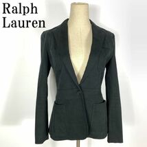 LA8744 ラルフローレン テーラードジャケット 黒ブラック 裏地ありRalph Lauren 9_画像1