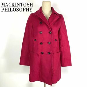 LA8870 マッキントッシュフィロソフィー チェスターコート レッドピンク36 MACKINTOSH PHILOSOPHY 裏地あり 裏地デザインロングコート