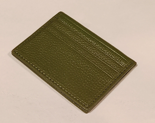 カードケース パスケース 本革 レザー カラー　グリーン　名刺入れ　定期入れ　薄型　