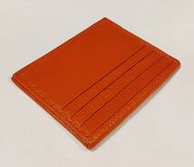 カードケース パスケース 本革 レザー カラー　オレンジ　名刺入れ　定期入れ　薄型　_画像3