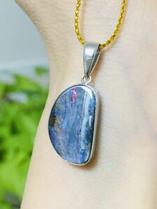 Pt900 Boulder Opal Ожерелье подвеска Platinum