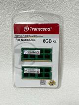 未開封 Transcend ノートPC用増設メモリ PC3-10600 DDR3 1333 SO-DIMM 8GB JM1333KSN-8GK UO35TP_画像1