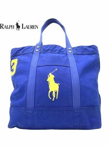 ●超美品●超高級●POLO RALPH LAUREN●ポロラルフローレン●ブランド●ブルー●トートバッグ●バッグ●キャンバス●お洒落●GA027