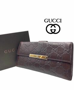 ●超高級品●GUCCI●グッチ●ブランド●ダークブラウン●長財布●財布●GG●レザー●Wホック●メンズ●レディース●お洒落●GA023