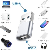 USB 変換アダプタ Type-C (メス) to USB (オス) 小型USB3.1 、2個セット、10Gbps 急速充電＆高速データ同期 Type C 充電器等対応_画像2