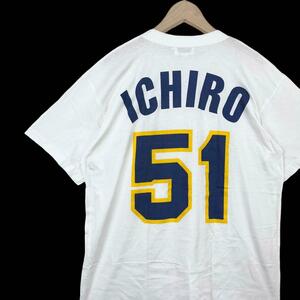 サイズF★BLUE WAVE ORIX Baseball club★ ICHIRO 51 プリントTシャツ イチロー オリックス期 ブルーウェーブ 野球 メンズ T2510 古着公園