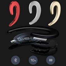 ◆ワイヤレスbluetoothイヤホンハンズフリーマイク骨伝導 　ゴールド_画像8