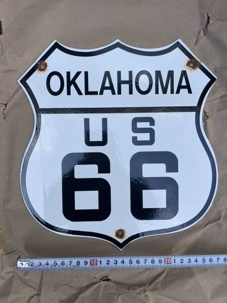 ビンテージ ルート66(route)US ルート66 ハイウェイ・シールド・サイン オクラホマ( OKLAHOMA）道路標識