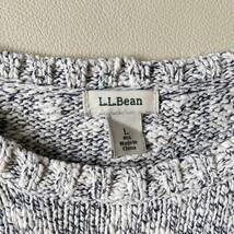 L.L.Bean エルエルビーン　ニット　セーター　長袖　大きいサイズ　霜降り　ミックス　ケーブル編み　L　グレー　レディース　コットン_画像2