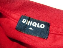 ssy5665 ユニクロ UNIQLO 長袖 Tシャツ カットソー レッド ■ 無地 ■ クルーネック シンプル 綿100 Mサイズ_画像7