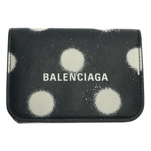 [ beautiful goods ] BALENCIAGA / Balenciaga | dot pattern 3. folding wallet | black / white | men's 