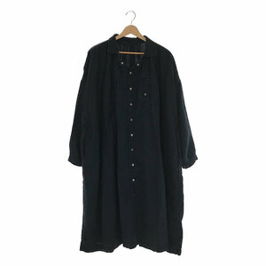 nest robe / ネストローブ | リネンワイドワンピース | ネイビー | レディース